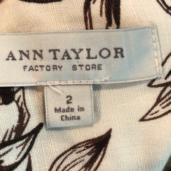 Ann Taylor Cream brown A-Line Midi Skirt size 2 linen blend Y2K last price drop - Picture 5 of 7